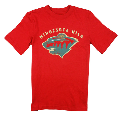 NHL Hockey Youth Boys Minnesota Wild Vintage Tee - Red