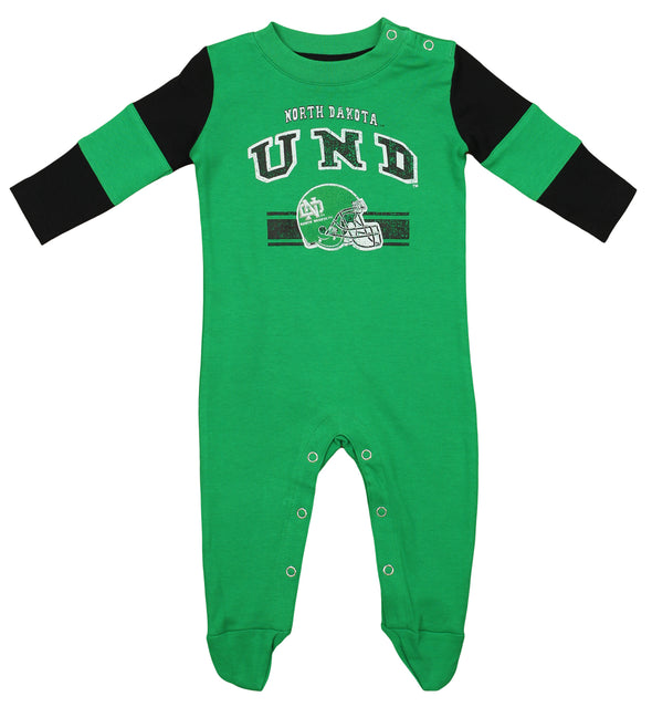 OuterStuff NCAA Infant North Dakota Fighting Hawks Team Believer Bodysuit, Green