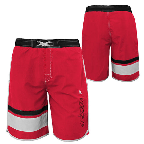 Outerstuff NBA Youth Boys (8-20) Houston Rockets Color Block Swim Trunks