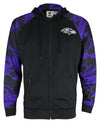 Zubaz NFL Men's Baltimore Ravens  Full Zip Hoodie with Lava Sleeves