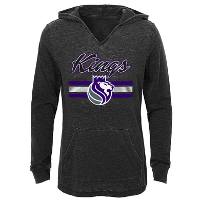 Outerstuff NBA Youth Girls Sacramento Kings Faded Burnout Hooded Top
