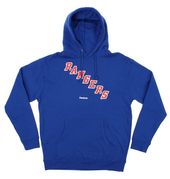 Reebok NHL Men's New York Rangers Logo Crest Basic Pullover Fleece Hoodie