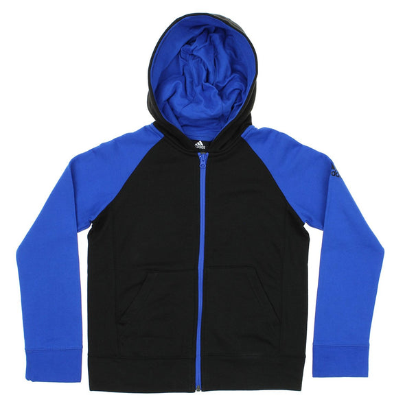 Adidas Youth Boy's Full-Zip Contrast Sleeve Hoodie, Color Options