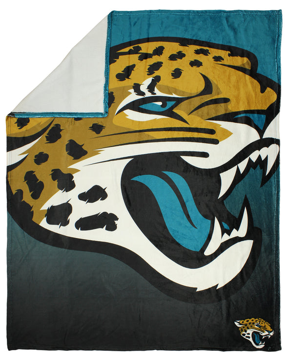 FOCO NFL Jacksonville Jaguars Gradient Micro Raschel Throw Blanket, 50 x 60