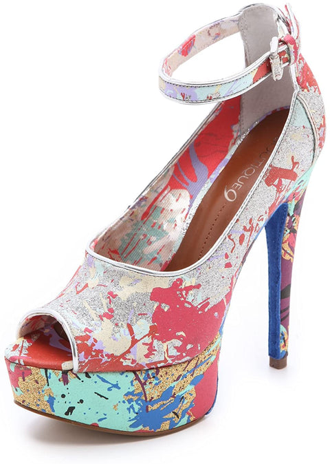 Boutique 9 Pali Women's Platform Pumps Heels, Silver Gold