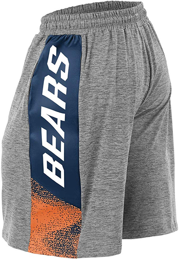 Zubaz NFL Football Mens Chicago Bears Gray Space Dye Shorts