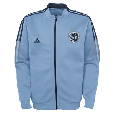 adidas Sporting Kansas City MLS Kids (4-7) Anthem Travel Jacket, Blue
