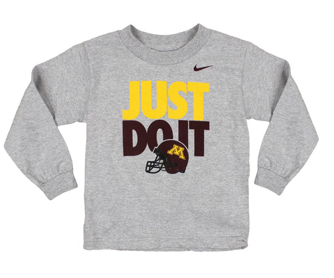 Nike NCAA Kids Minnesota Golden Gophers Long Sleeve Tee Shirt, Grey