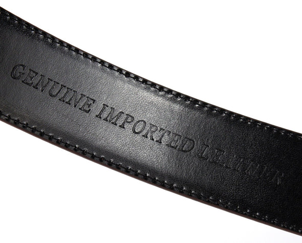 Stacy Adams Mens 6-203 Leather Belt w/ Croco Embossed Center Detail, Cognac