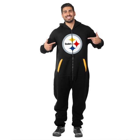 Forever Collectibles NFL Unisex Pittsburgh Steelers Jumpsuit, Black