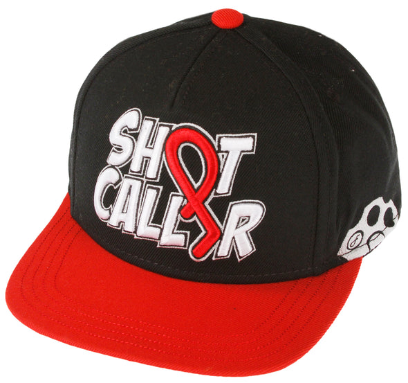 Flat Fitty Shot Caller Snapback Cap Hat - White Black and Yellow