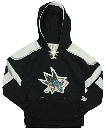 Reebok NHL Youth Boy's San Jose Sharks VINTAGE Style Pullover Hoodie, Black
