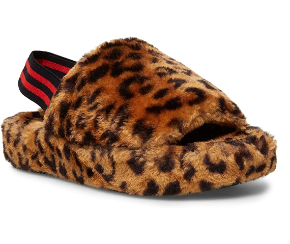 Steve Madden Women's Fluff Slippers, Leopard