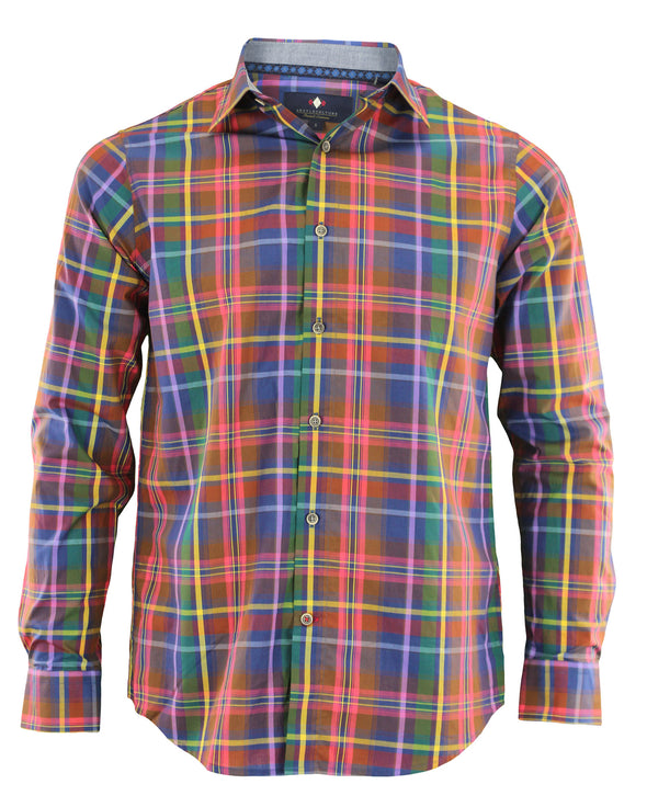 Argyle Culture Men's Button Up Multilined Shirt, Multi