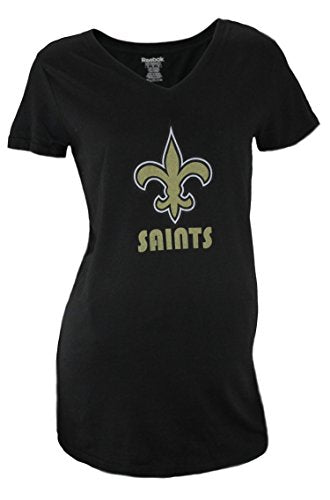 Reebok NFL Women's New Orleans Saints Short Sleeve Maternity T-Shirt, Black