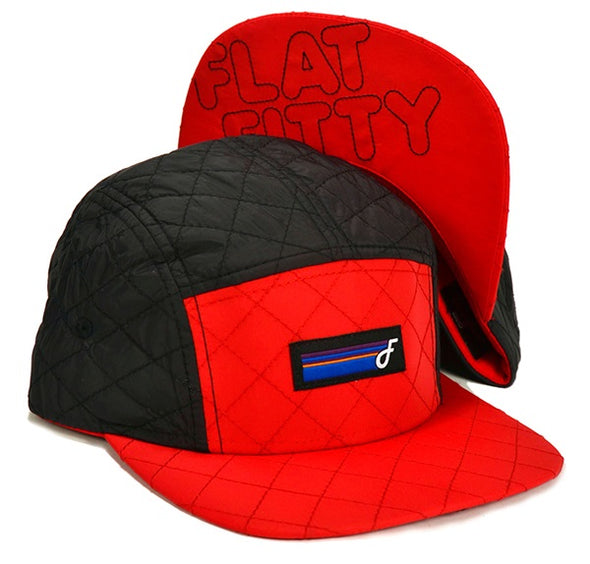 Flat Fitty Polar Camp Clip Back Cap Hat, Red and Blue