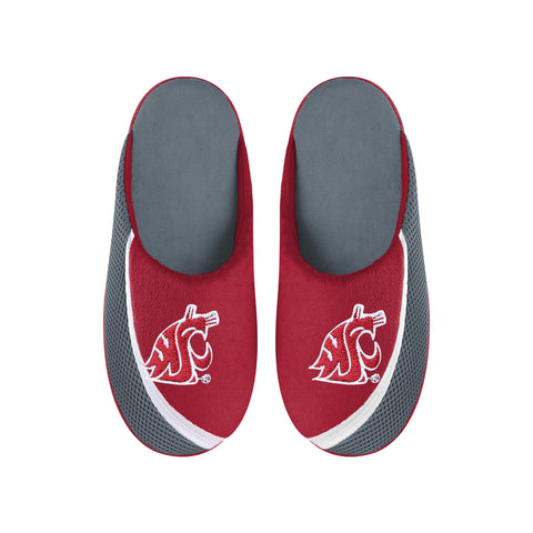 FOCO NCAA Men's Washington State Cougars 2022 Big Logo Color Edge Slippers