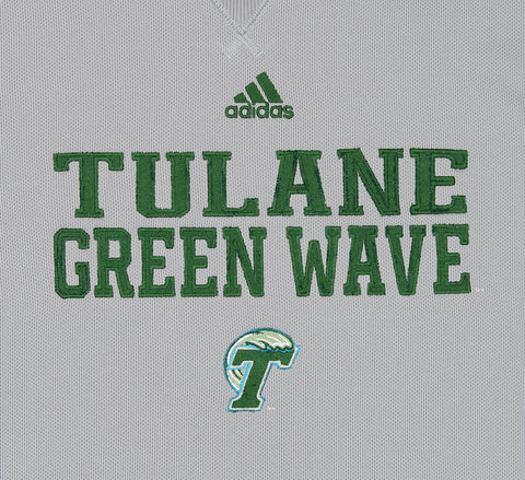 Adidas Tulane Green Wave NCAA Men's Pindot Hoodie Sweatshirt, Grey/Green
