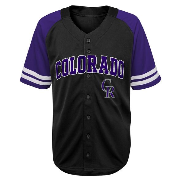 Outerstuff MLB Kids Colorado Rockies Button Up Baseball Team Home Jersey