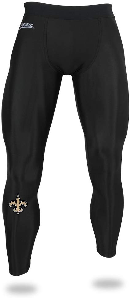 Zubaz NFL Men's New Orleans Saints Active Compression Black Leggings