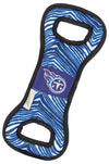 Zubaz X Pets First NFL Tennessee Titans Team Logo Dog Tug Toy with Squeaker