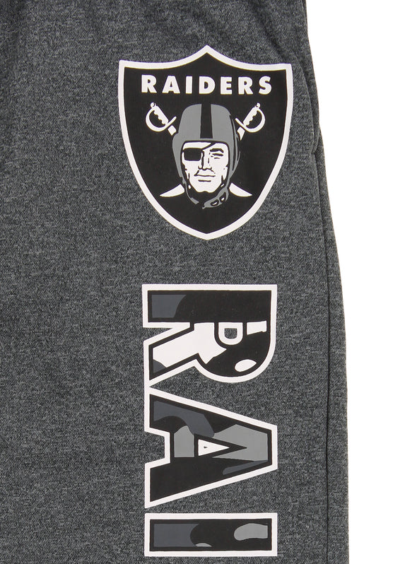 Zubaz NFL Men's Oakland Raiders Poly Fleece Dark Heather Gray Sweatpants