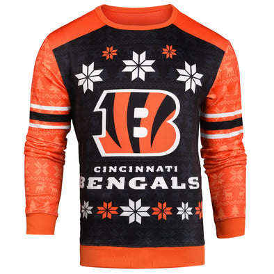 Forever Collectibles NFL Men's Cincinnati Bengals Printed Ugly Sweater