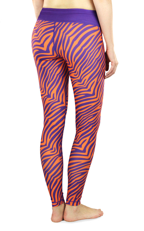 NCAA Women's Clemson Tigers Thematic Print Leggings, Purple