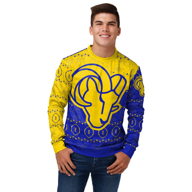 FOCO Men's NFL Los Angeles Rams Ugly Printed Sweater