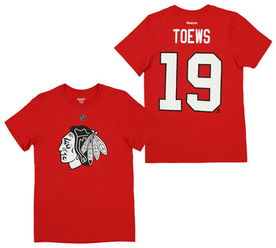 Reebok NHL Men's Chicago Blackhawks Jonathan Toews #19 T-Shirt, Red