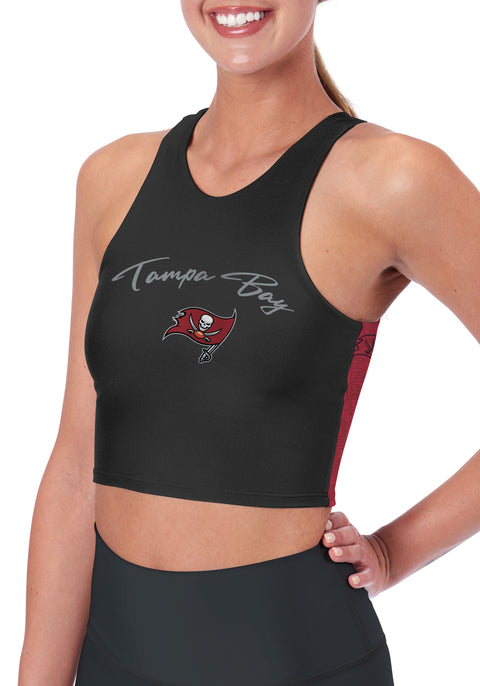 Certo By Northwest NFL Women's Tampa Bay Buccaneers Crosstown Midi Bra, Black