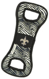 Zubaz X Pets First NFL New Orleans Saints Team Logo Dog Tug Toy with Squeaker