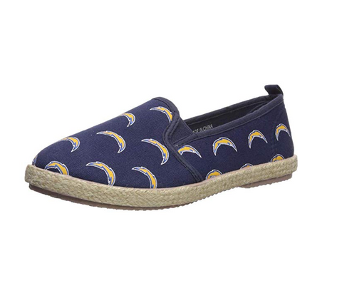 FOCO NFL Women's Los Angeles Chargers Espadrille Canvas Shoe