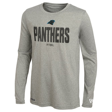 New Era NFL Carolina Panthers Dri-Tek Heathered Grey Long Sleeve Tee