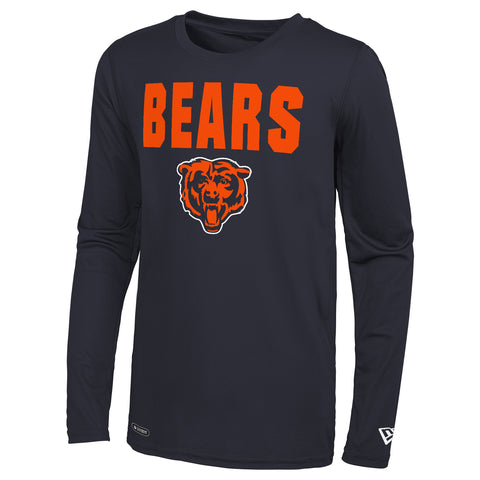 New Era NFL Men's Chicago Bears 50 Yard Line Long Sleeve Poly Dri-Tek Tee