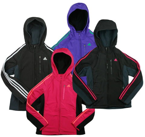 Adidas Youth Girl's Full Zip Polar Fleece Zip Up Hoodie, Multiple Colors