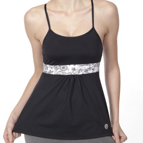 DJ Skins Women's Let It Flow Tank Top, Black/White