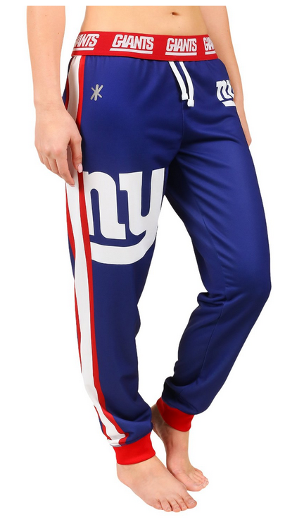 KLEW NFL Women's New York Giants Cuffed Jogger Pants, Blue