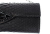 Carlos Falchi Jeweled Python Snake Clutch Shoulder Purse - Black