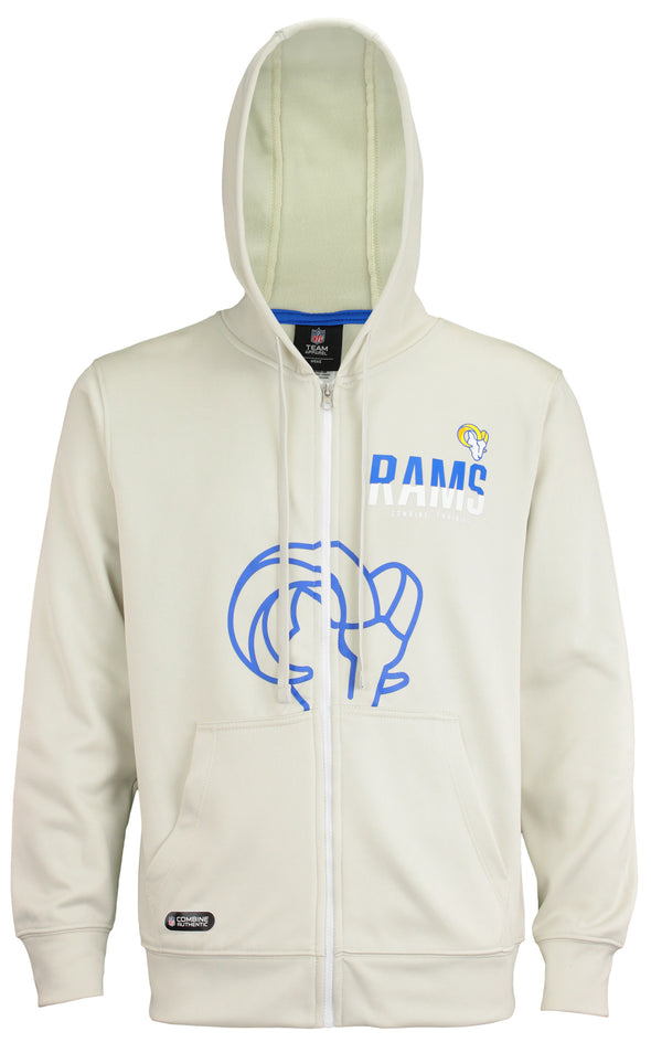 Outerstuff NFL Men's Los Angeles Rams Drill Performance Full Zip Hoodie