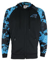 Zubaz NFL Men's Carolina Panthers  Full Zip Hoodie with Lava Sleeves