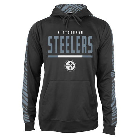 Zubaz NFL Men's Pittsburgh Steelers Hoodie w/ Oxide Zebra Sleeves