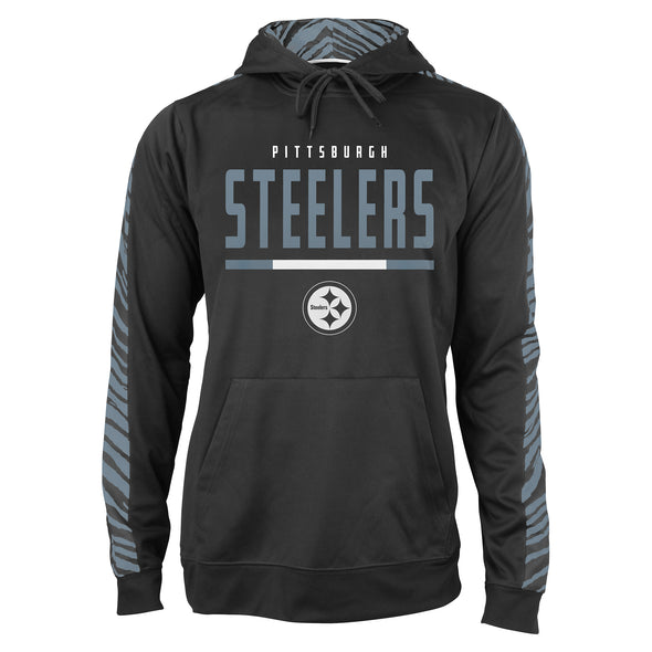 Zubaz NFL Men's Pittsburgh Steelers Hoodie w/ Oxide Zebra Sleeves