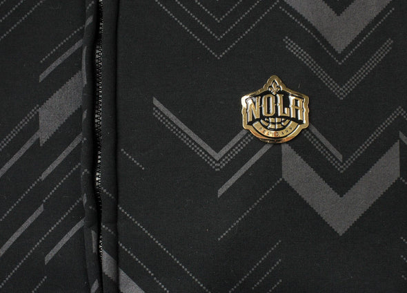 Zipway NBA Men's New Orleans Pelicans Signature Black and Gold Full Zip Hoodie