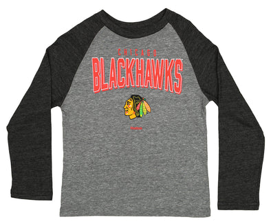 Reebok NHL Kids (4-7) Chicago Blackhawks Arch Standard Raglan Long Sleeve T-Shirt