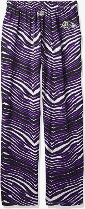 Zubaz Baltimore Ravens NFL Men's Zebra Left Hip Logo Lounge Pant