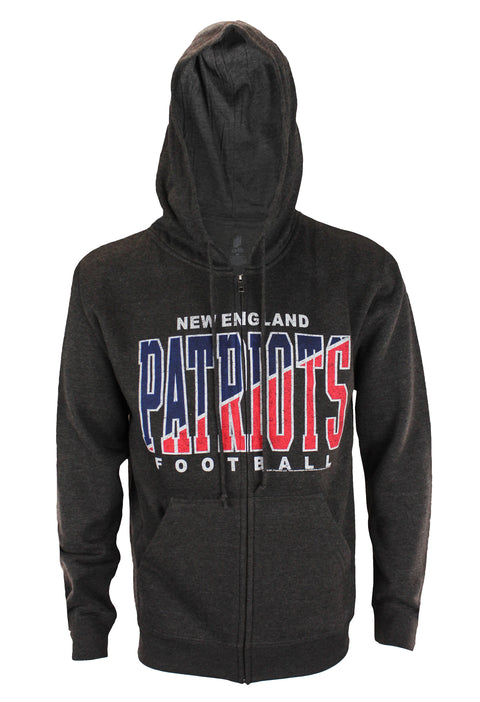 New England Patriots NFL Football Mens Split Formation Fleece Hoodie, Gray