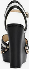 Jessica Simpson Tellira Women's Leather Studded Platform Wedge Slingback Sandals