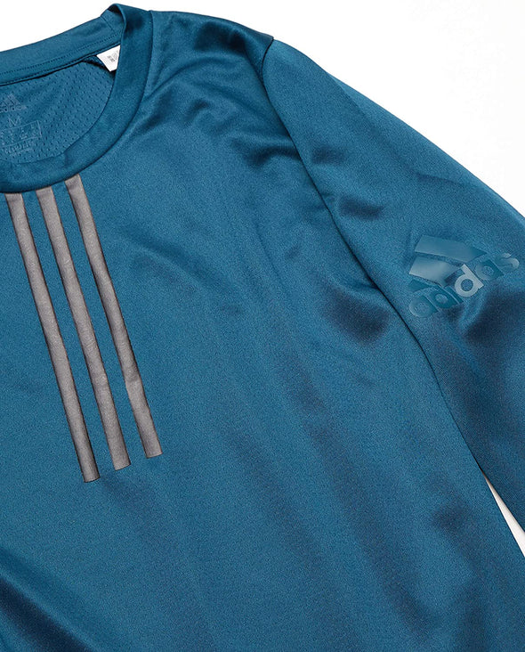 Adidas Men's FreeLift Warm Long Sleeve 3-Stripes Shirt, Tech Mineral