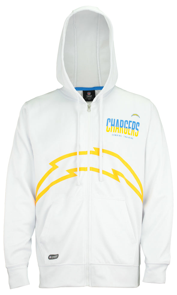 Outerstuff NFL Men's Los Angeles Chargers Drill Performance Full Zip Hoodie